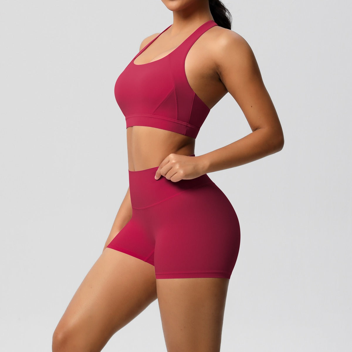 Women’s Tight Yoga Sports Tank & Shorts Set