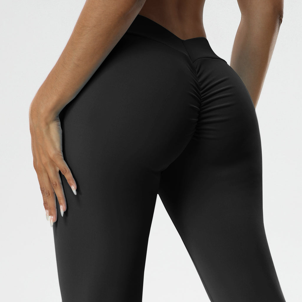 Solid Color V Waist Fitness Yoga Pants for Sports
