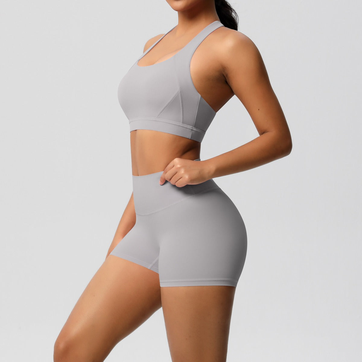 Women’s Tight Yoga Sports Tank & Shorts Set