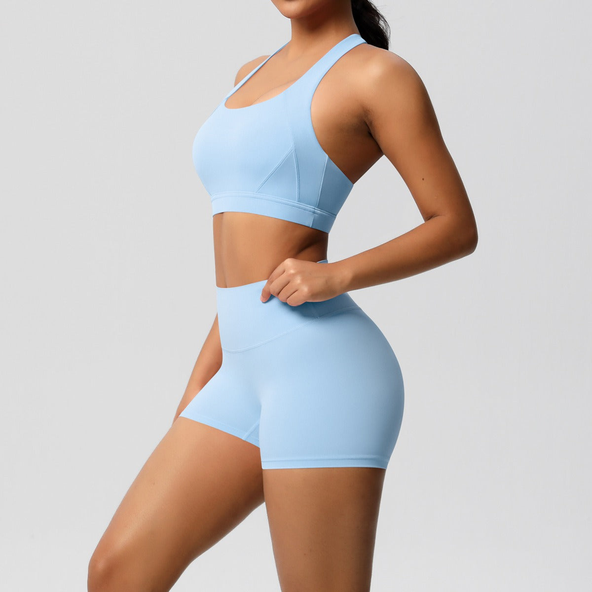 Women’s Tight Yoga Sports Tank & Shorts Set