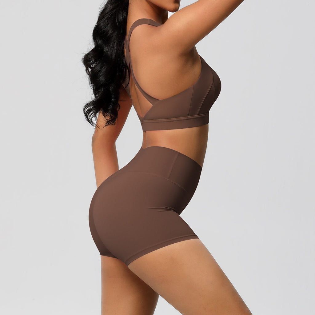 Women’s Tight Yoga Sports Tank & Shorts Set
