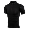 Men's Stand Collar Zipper Fitness T-Shirt