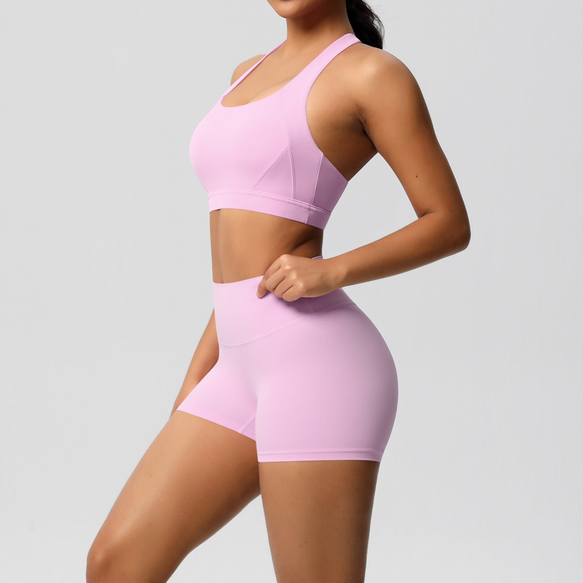 Women’s Tight Yoga Sports Tank & Shorts Set