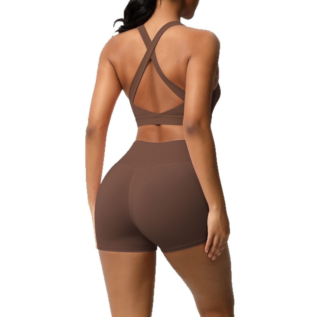 Women’s Tight Yoga Sports Tank & Shorts Set