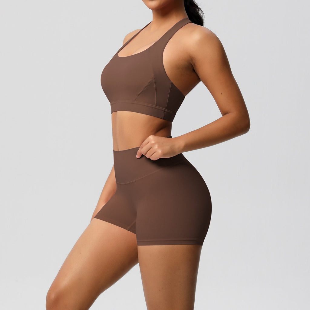 Women’s Tight Yoga Sports Tank & Shorts Set